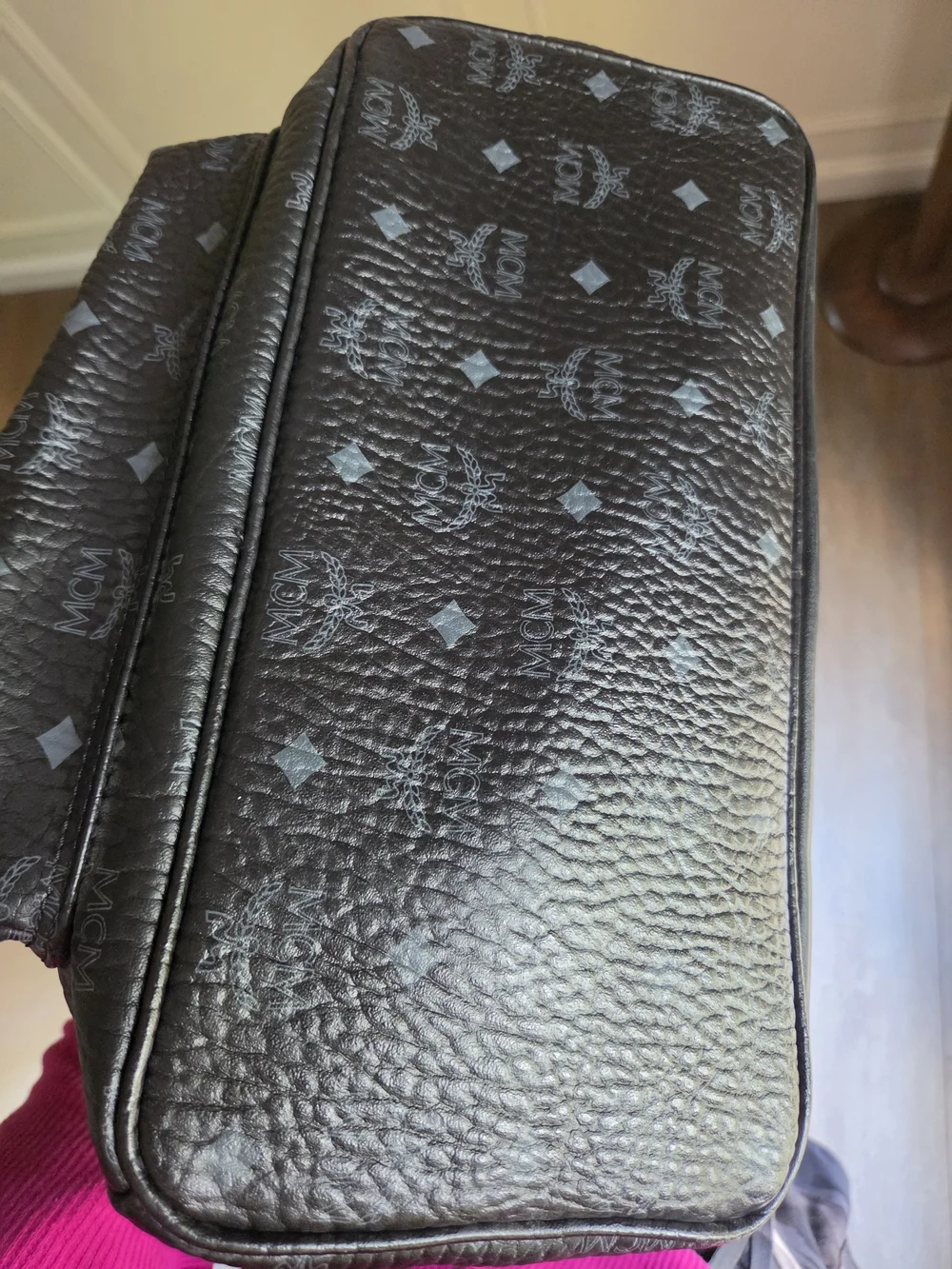 MCM Black Designer-Style Leather Backpack EUC